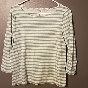J Crew 3/4th long sleeved striped tee